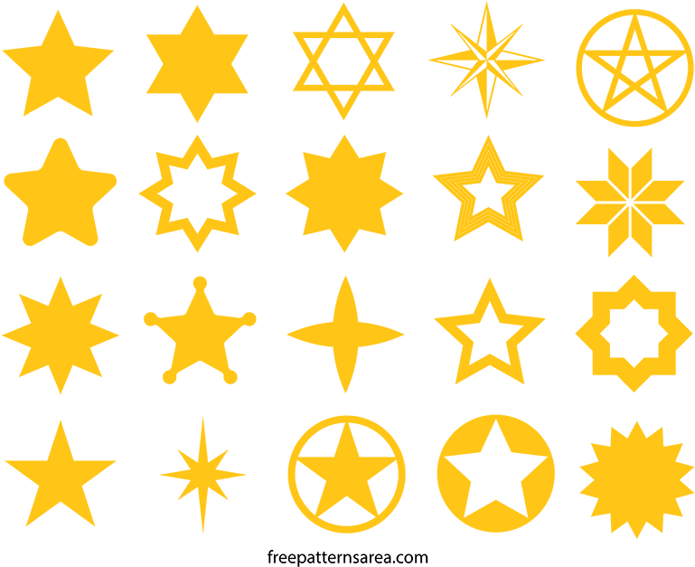Falling Stars Clipart Template Yellow - Png Download (800x653), Png Download