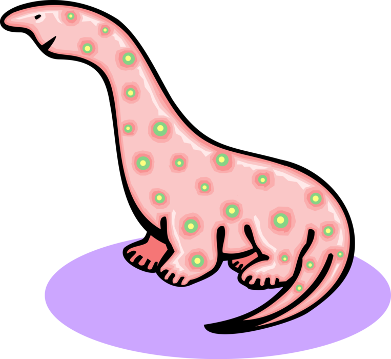 Vector Illustration Of Prehistoric Brontosaurus Dinosaur Clipart (763x700), Png Download