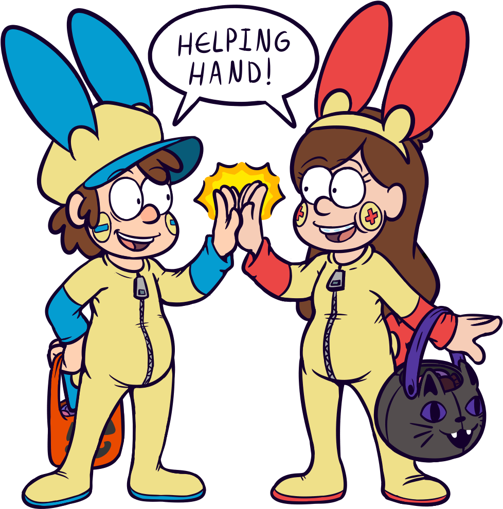 Pines Twins Used Trick Or Treat Clipart (1000x1000), Png Download