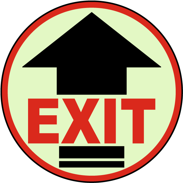 Exit Arrow Floor Sign Clipart (600x600), Png Download
