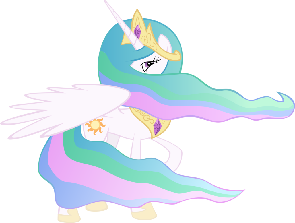 Princess Celestia Fluttershy Pony Horse Mammal Fictional Clipart (1028x777), Png Download
