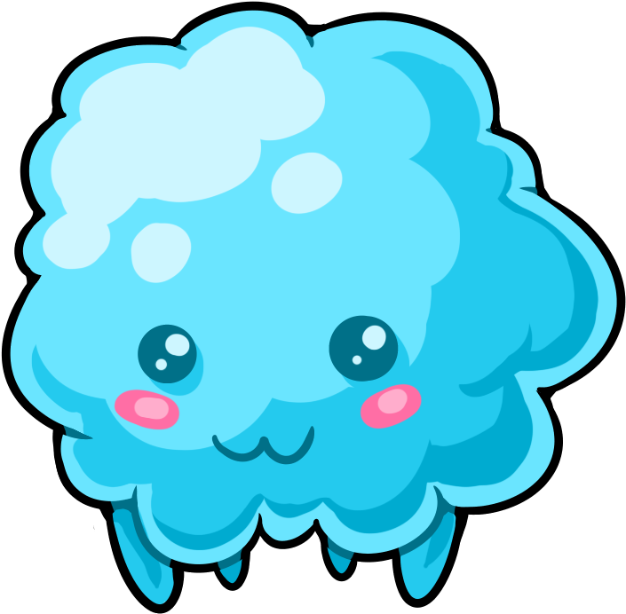 Shy Blue Fluffy Clipart (800x800), Png Download