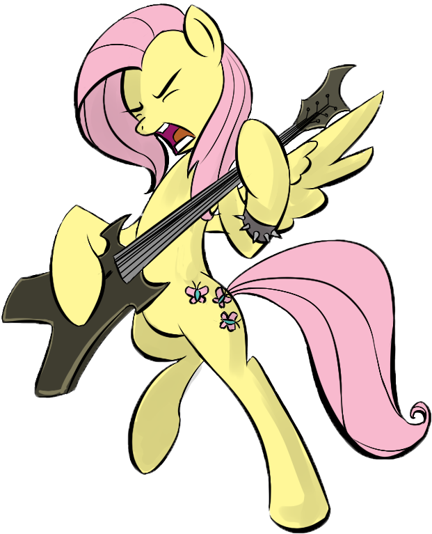 Metal Fluttershy By Rainbowderpy-d3fz7yk Clipart (640x766), Png Download
