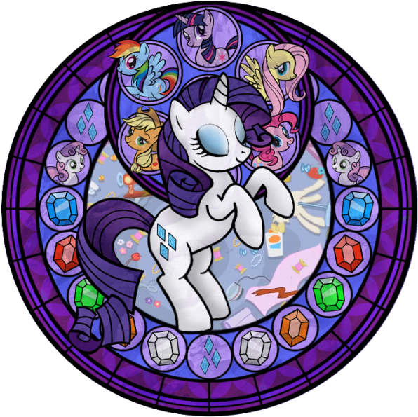 Stained Glass Ponies Clipart (620x620), Png Download
