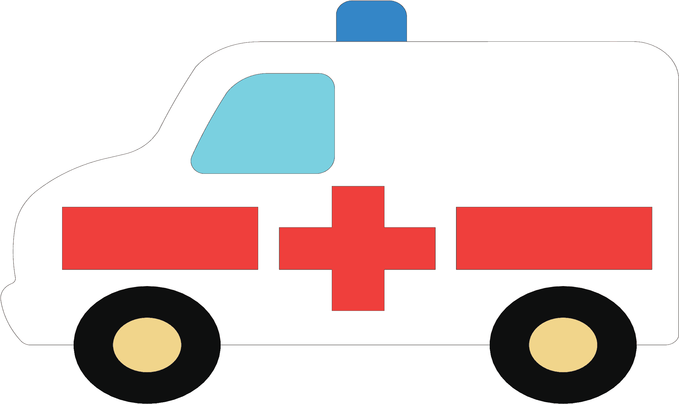 Ambulance Clipart (3000x1374), Png Download
