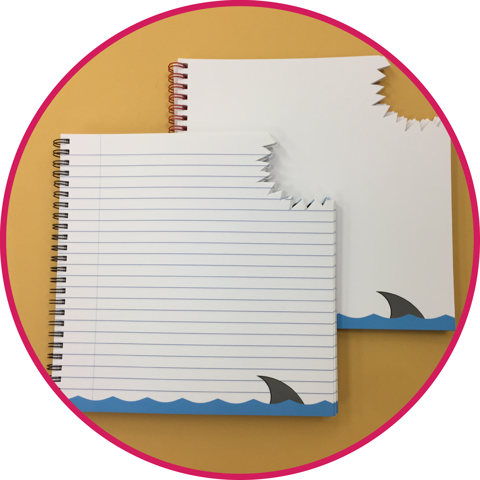 Shark Bite Lined And Sketch Paper Clipart (1592x1592), Png Download