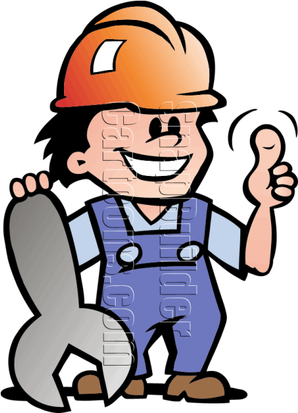 Mechanic Man Wrench Mascot Logo Clipart (600x600), Png Download