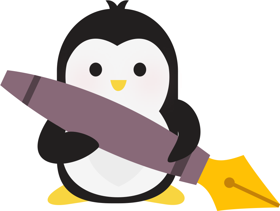Technical Penguins Content Penguin Is Holding A Large Clipart (1000x1000), Png Download