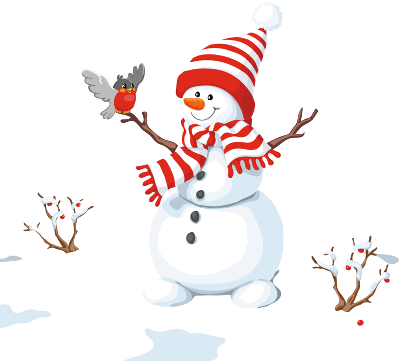 Snowman Cute Winter Snow Illustration Creative Cartoon Clipart (800x723), Png Download