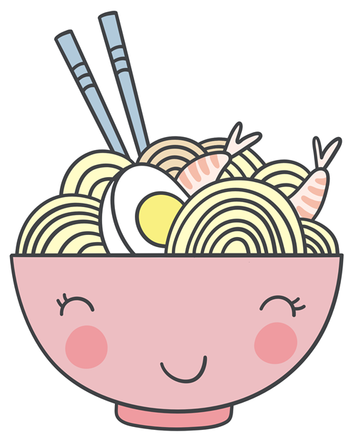 Happy Pink Ramen Clipart (618x618), Png Download
