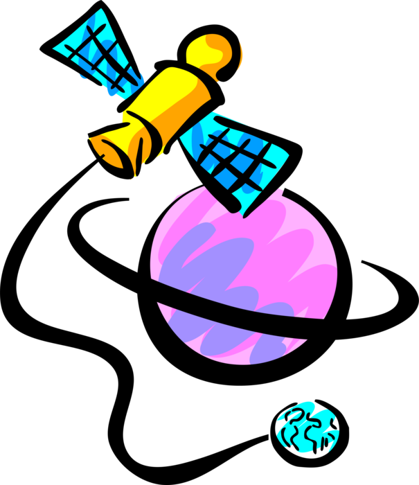 Vector Illustration Of Satellite For Communications, Clipart (605x700), Png Download