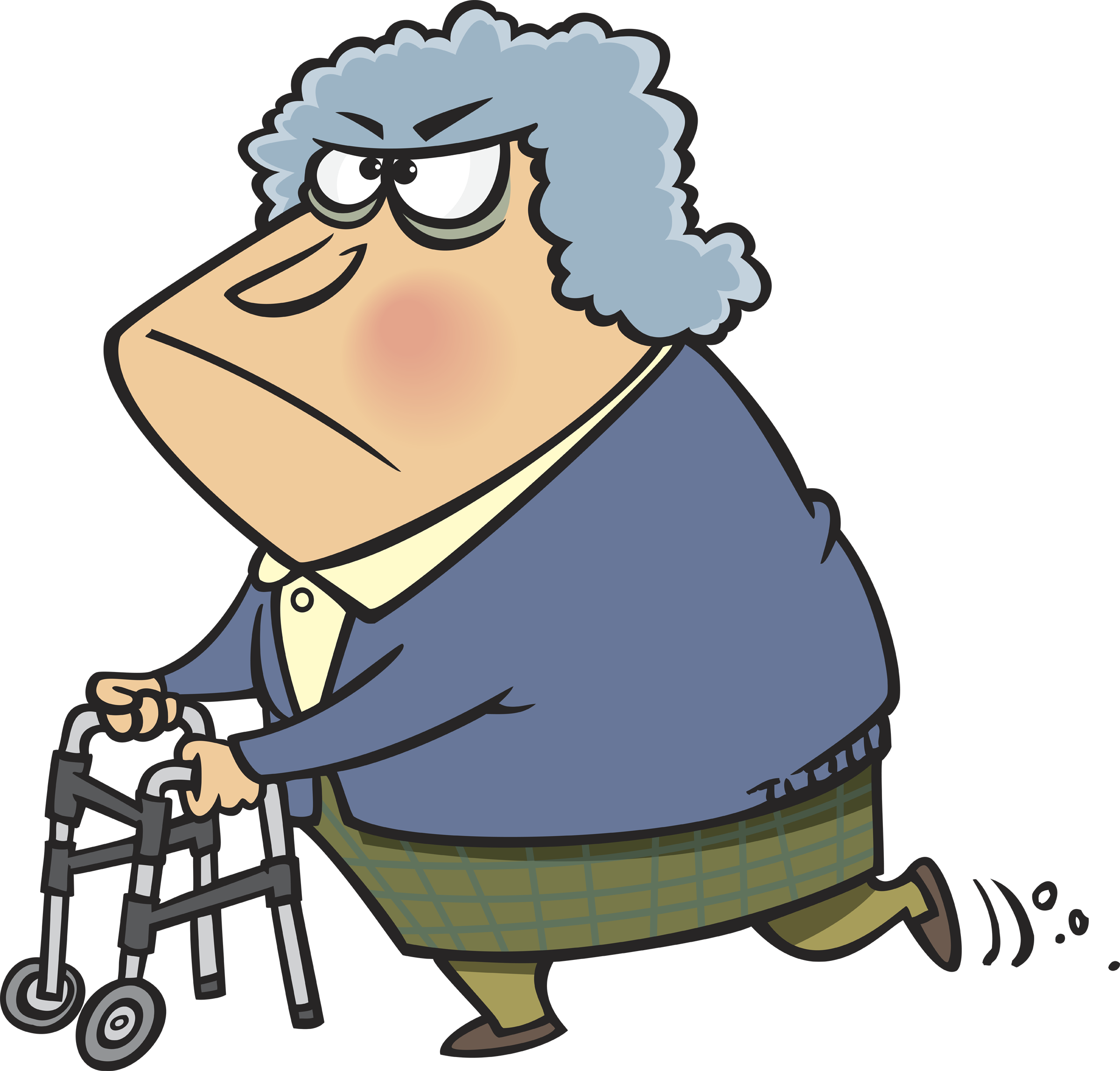 Old Lady Was Sitting In Front Of The Office Door In Clipart (2400x2295), Png Download