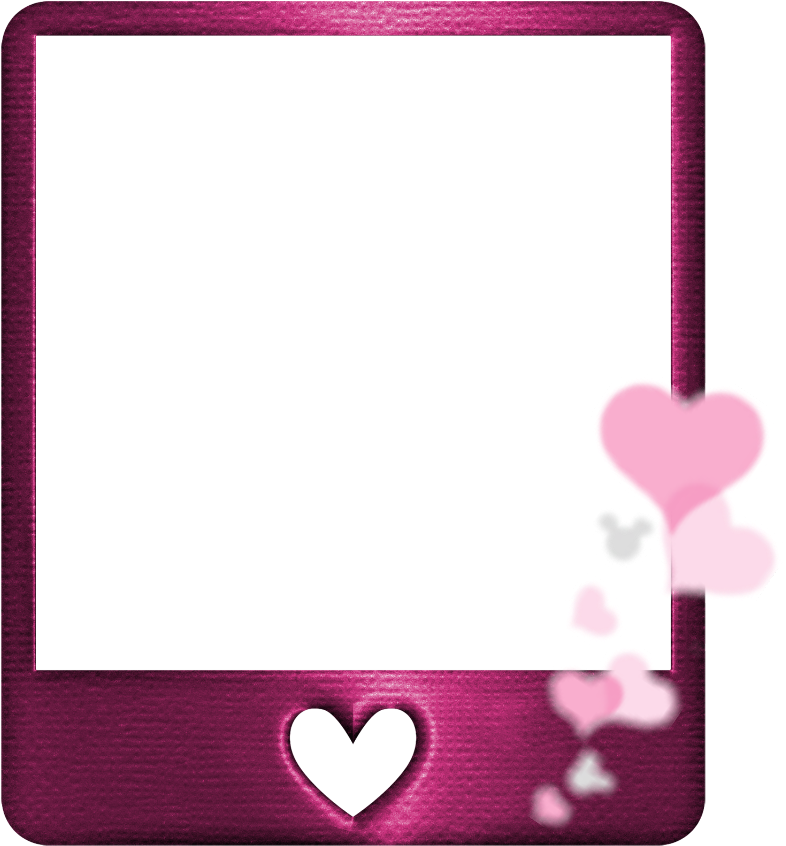 Frame Polaroid Photo Frames Pink Heart Hearts Clipart (1024x1024), Png Download