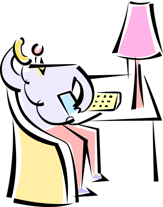 Vector Illustration Of Man Talking On Telephone Phone Clipart (549x700), Png Download