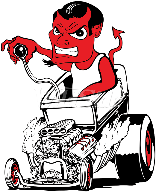 Devil Driving Hot Rod Clipart (675x675), Png Download
