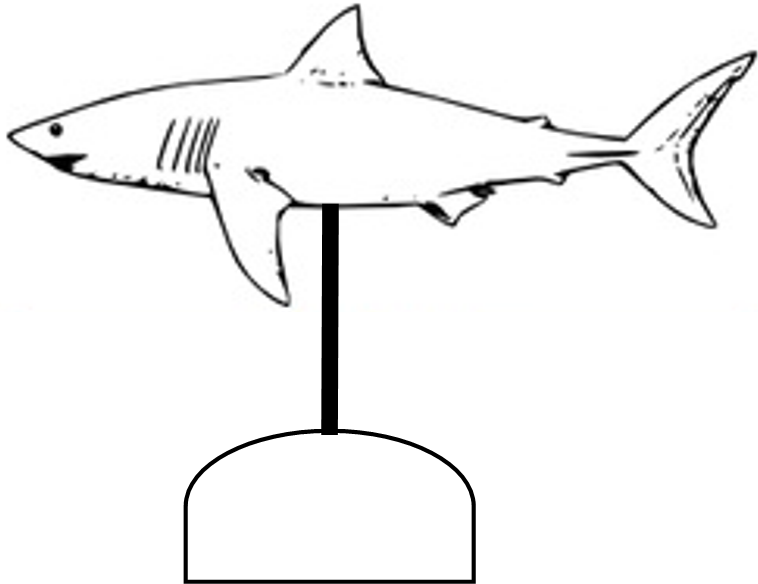 Shark Weather Vane Saw Pattern Clipart (758x584), Png Download