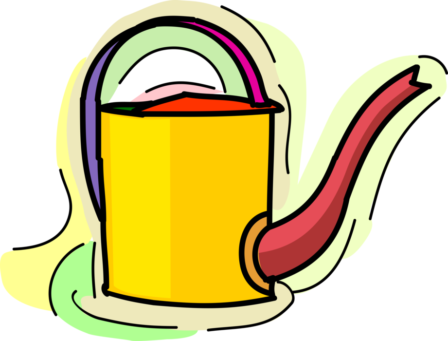 Vector Illustration Of Watering Can Or Watering Pot Clipart (921x700), Png Download
