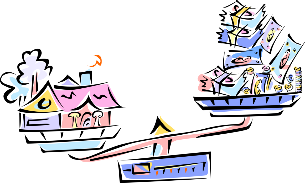 Vector Illustration Of New Home Mortgage Financing Clipart (1161x700), Png Download