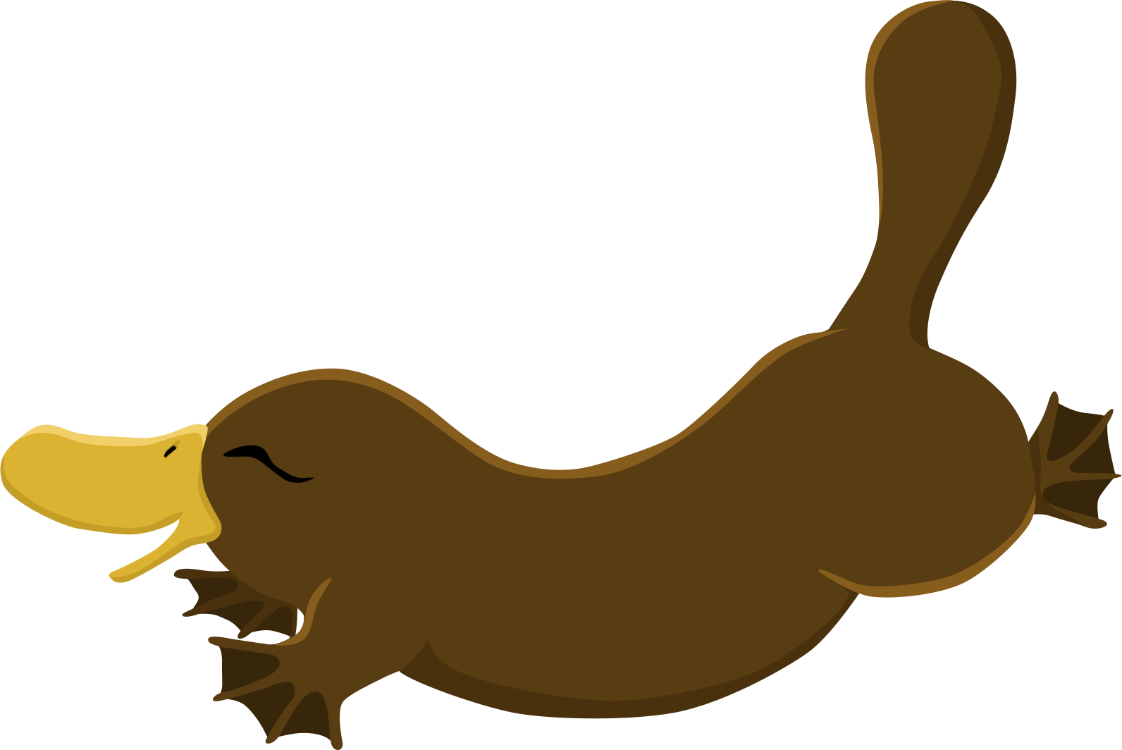Fabric/ Surface Design With A Platypus Clipart (1592x1064), Png Download