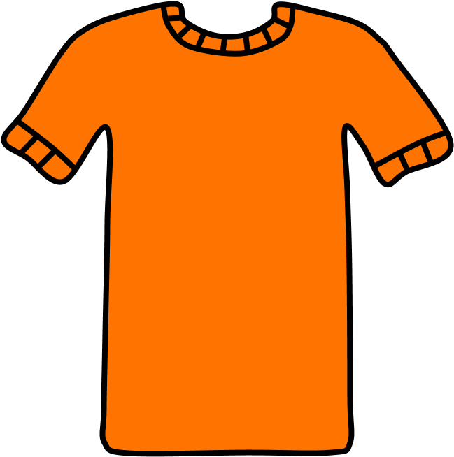 T-shirt, Collar And Sleeve Striped Detail, Orange, Clipart (816x1056), Png Download