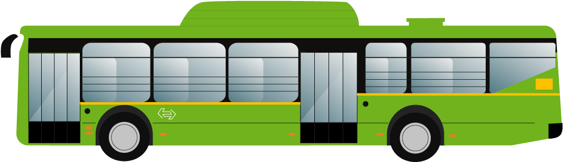 Image Black And White Library A Delhi Dtc Bus Clipart (1198x423), Png Download