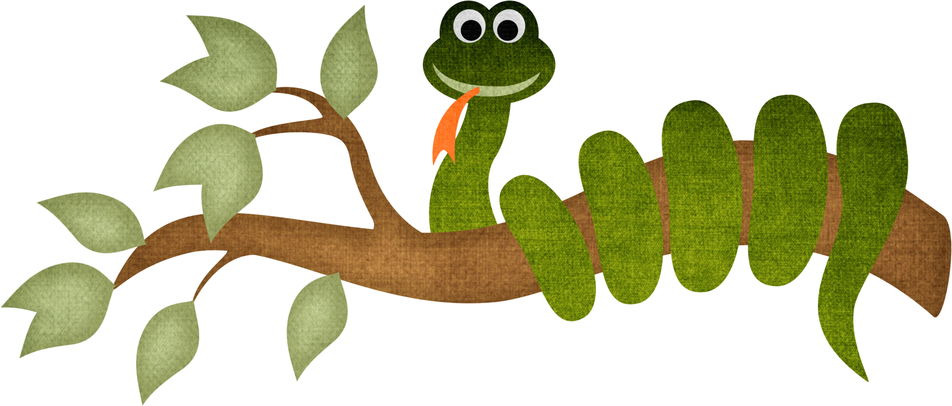 Snake Cartoon Clip Art A Tree Transprent - Png Download (3228x1408), Png Download