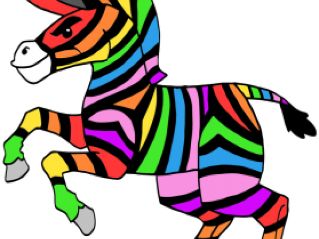 Zebra Clipart Rainbow Zebra - Png Download (640x480), Png Download
