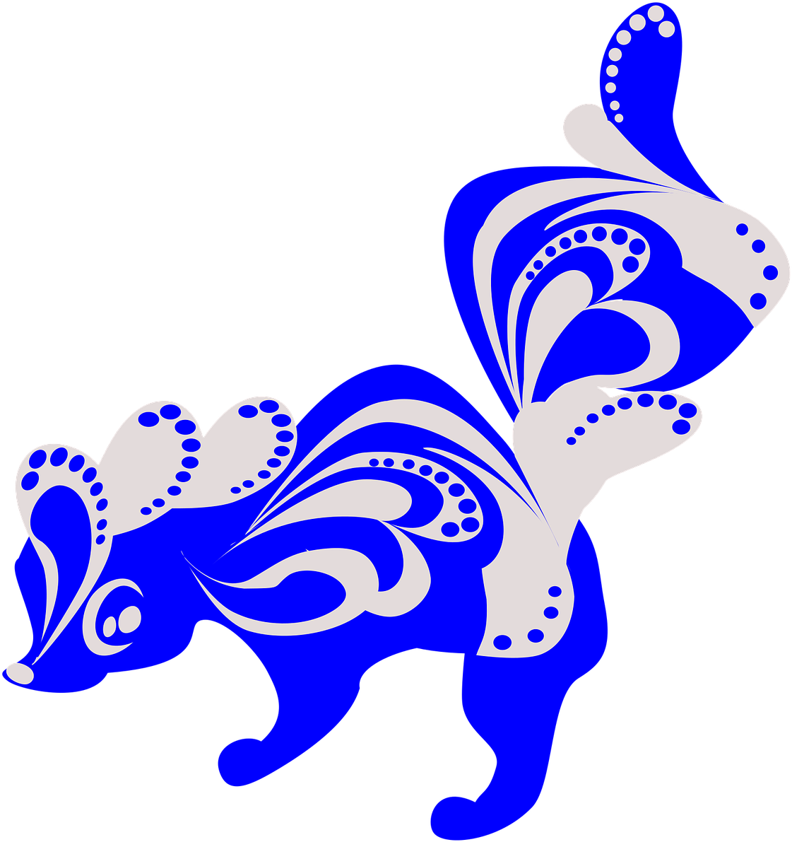 Skunk,animal,still From,marble Patterns,decoration,free Clipart (1280x1280), Png Download