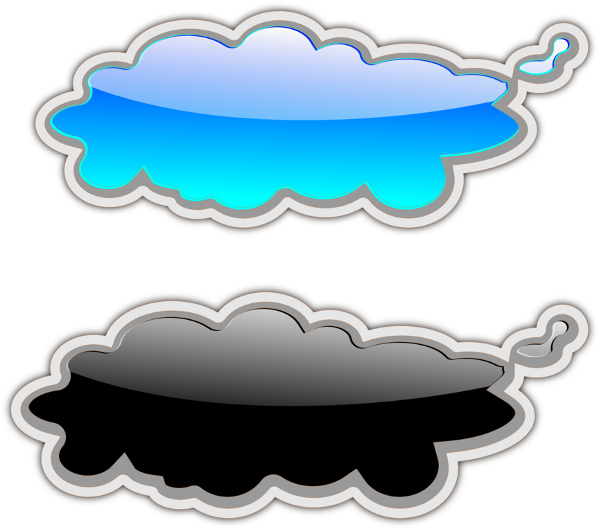 Glossy Clouds-2 Clipart (958x958), Png Download