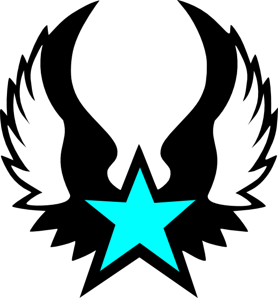 Blue Star Wings Clipart - Png Download (558x598), Png Download