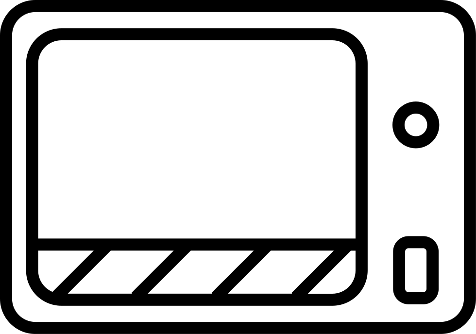 Microwave Outline Comments Clipart (980x688), Png Download