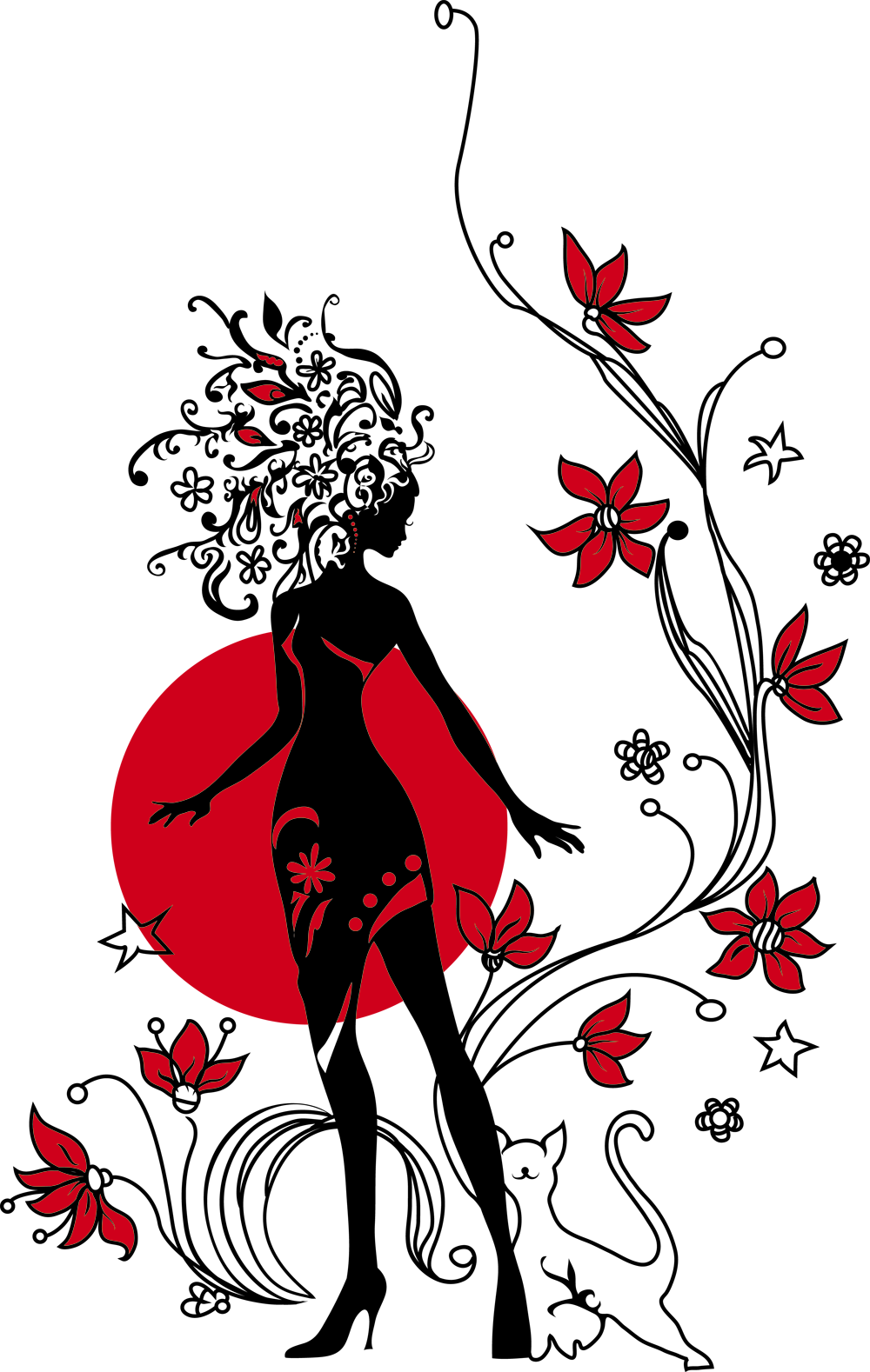 Silueta De La Mujer, Sellos Digitales, Impresiones Clipart (1000x1578), Png Download