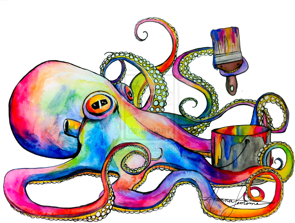 Phagocytosis By Hannalemoine Wall Finishes, Octopus, Clipart (1024x765), Png Download