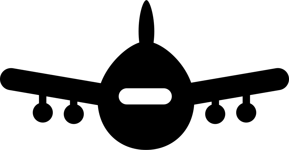 Aircraft Front View Clipart (980x510), Png Download