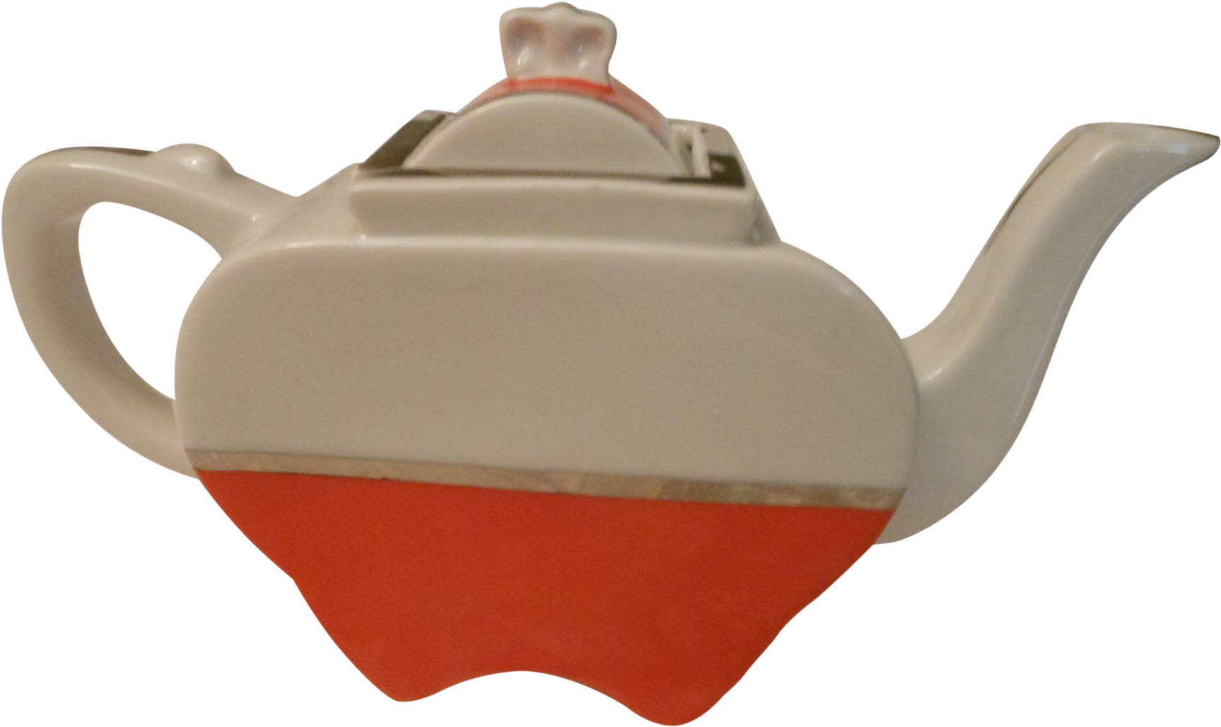 Art Deco Fraunfelter Teapot Red Teapots Probably Clipart (1726x1726), Png Download