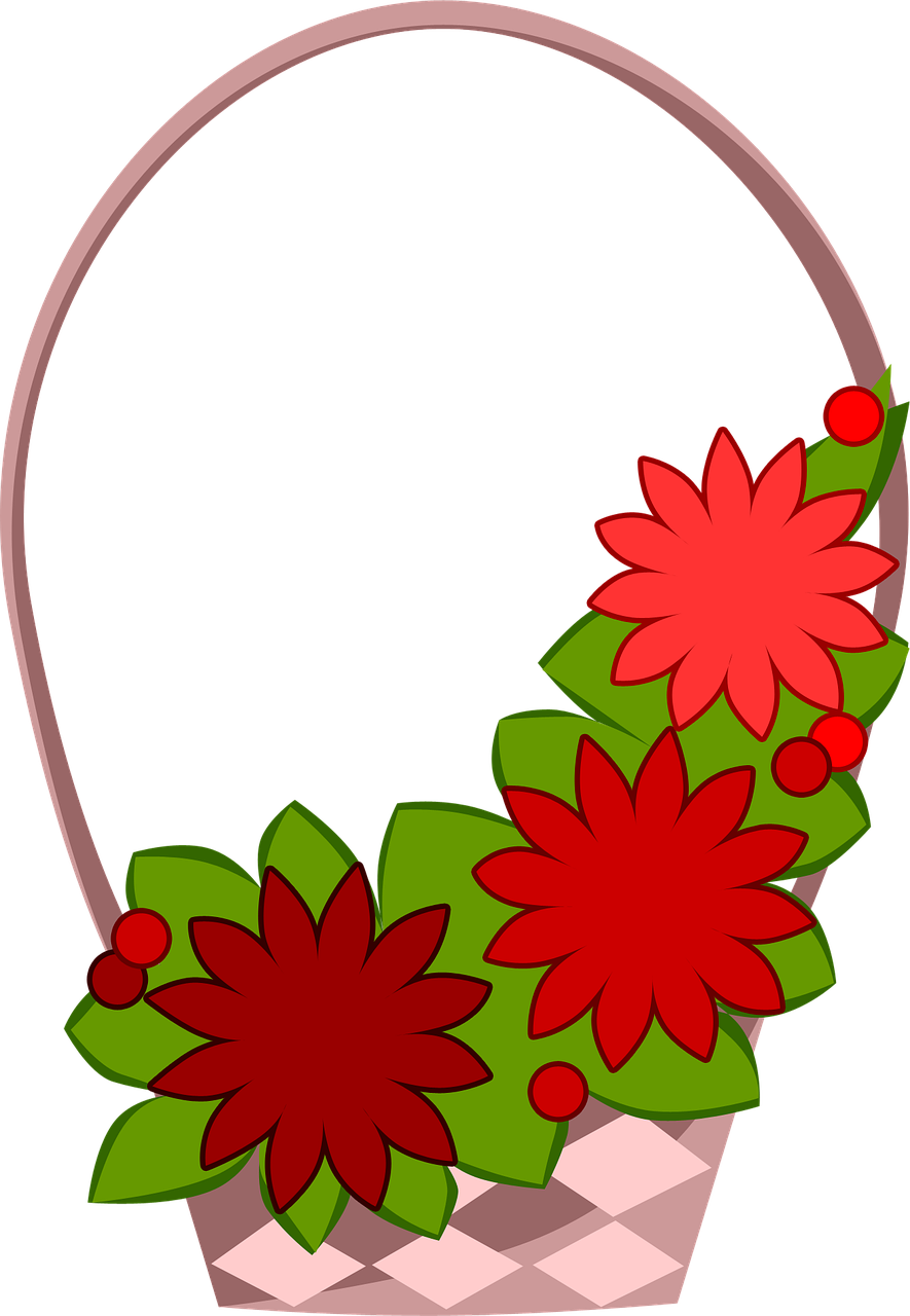 Flowers Basket Red Clipart Full Size Clipart (2977185) PinClipart