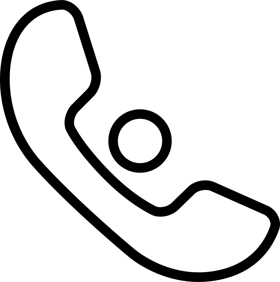 Phone Auricular Outline With A Small Circle Comments Clipart (980x986), Png Download