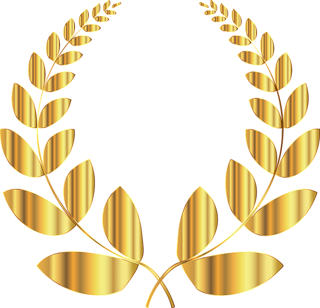 Laurel, Wreath, Conquest, Triumph, Victory, Win, Golden Clipart (640x616), Png Download