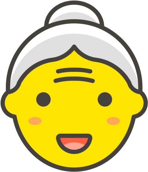 Old Woman Emoji Clipart (866x650), Png Download