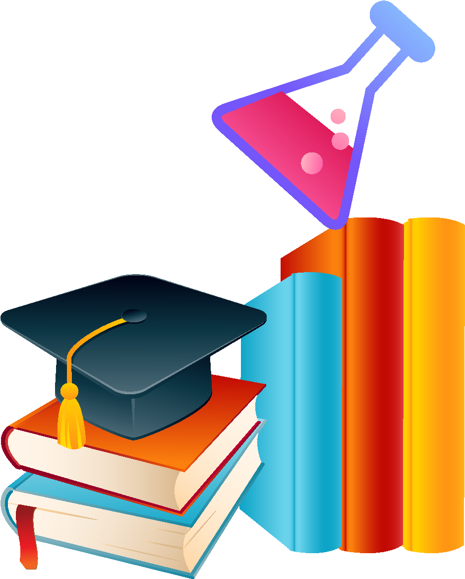 Cartoon Book Bachelor Hat Element Clipart (1772x1378), Png Download