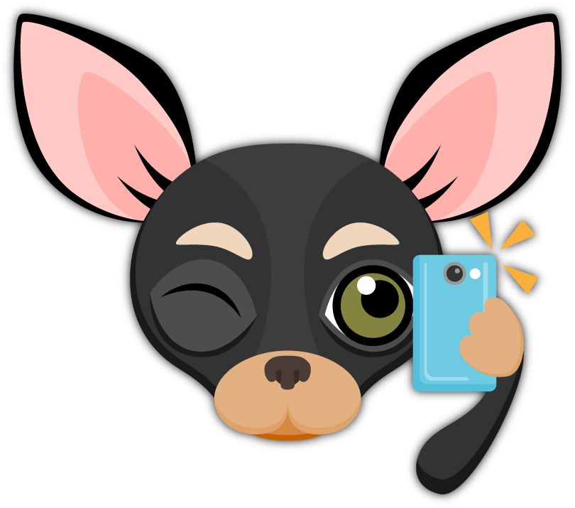 Black Tan Chihuahua Emoji Stickers For Imessage Clipart (810x715), Png Download
