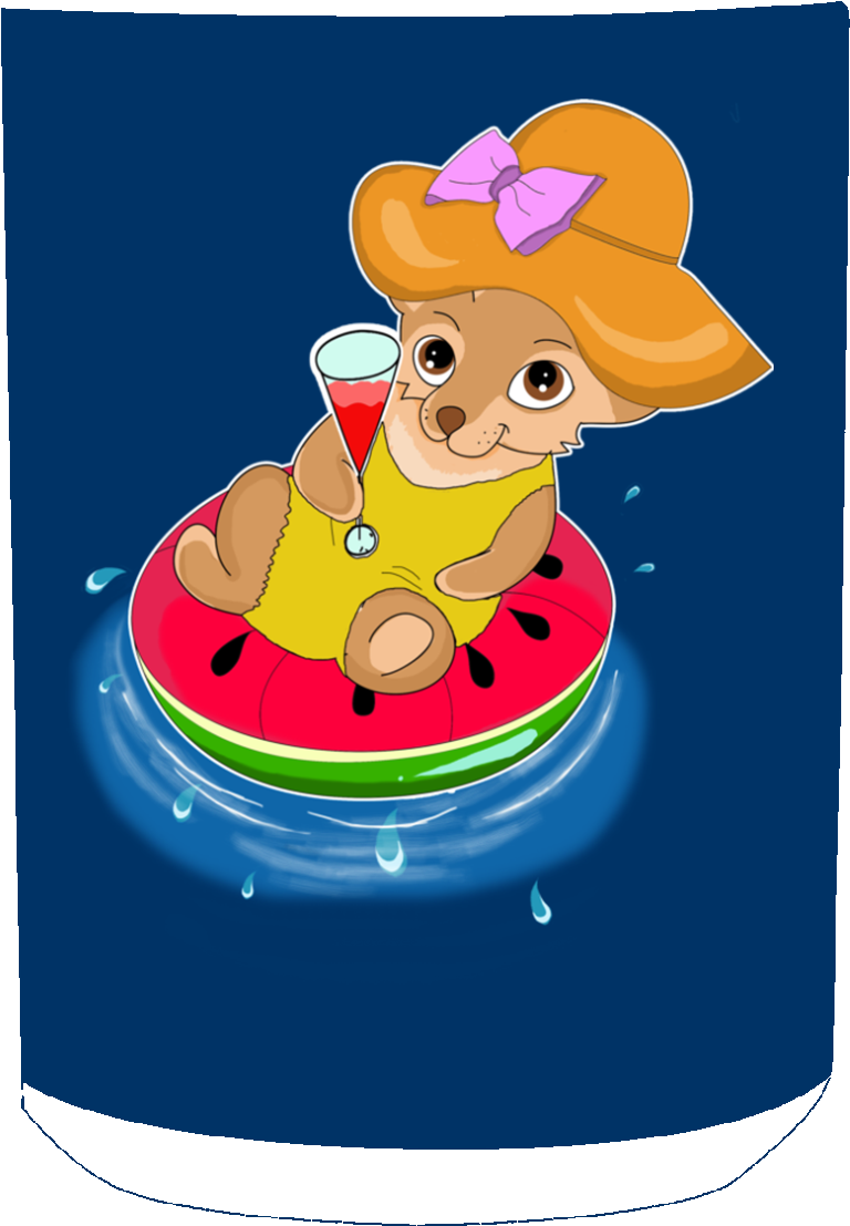 Watermelon Pool Float Beach Pattern Chihuahua Mug Clipart (1155x1155), Png Download