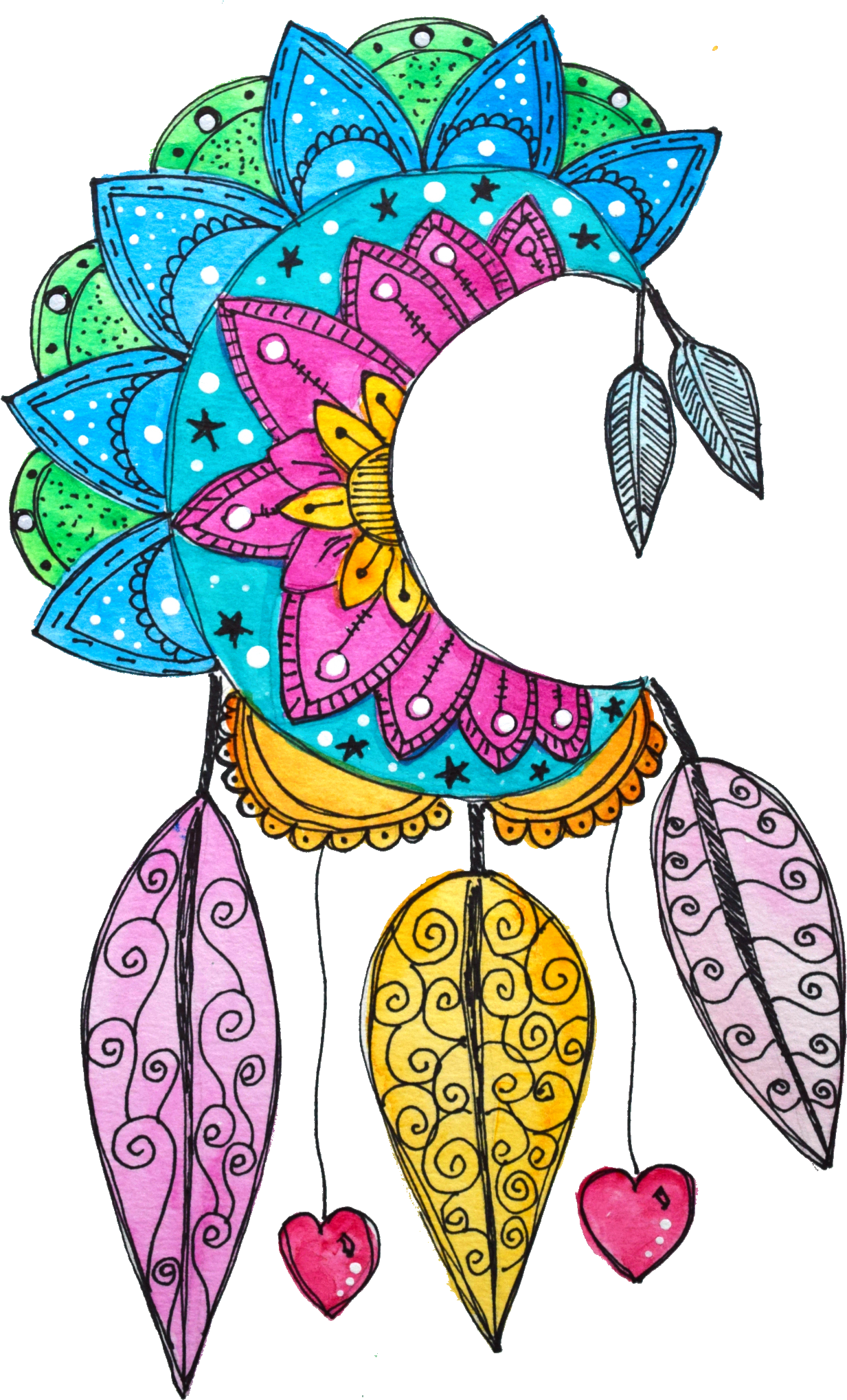 Watercolour, Zen, Doodles, Pen And Wash, Watercolor Clipart (1428x2115), Png Download