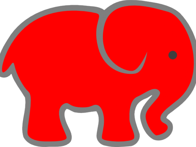 Elephant Clipart Red - Png Download (640x480), Png Download