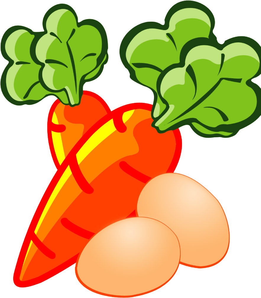 Chicken Egg Food Illustration Carrots And Eggs Ⓒ Clipart (1094x1443), Png Download