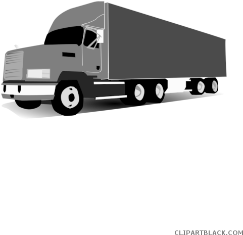 Truck Transportation Free Black White Clipart Images - Png Download (495x700), Png Download