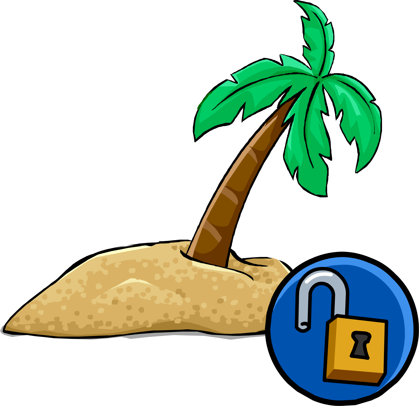 Desert Island Unlockable Icon Clipart (1747x1689), Png Download