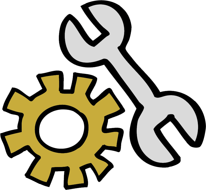 Gear And Wrench Clipart (823x744), Png Download