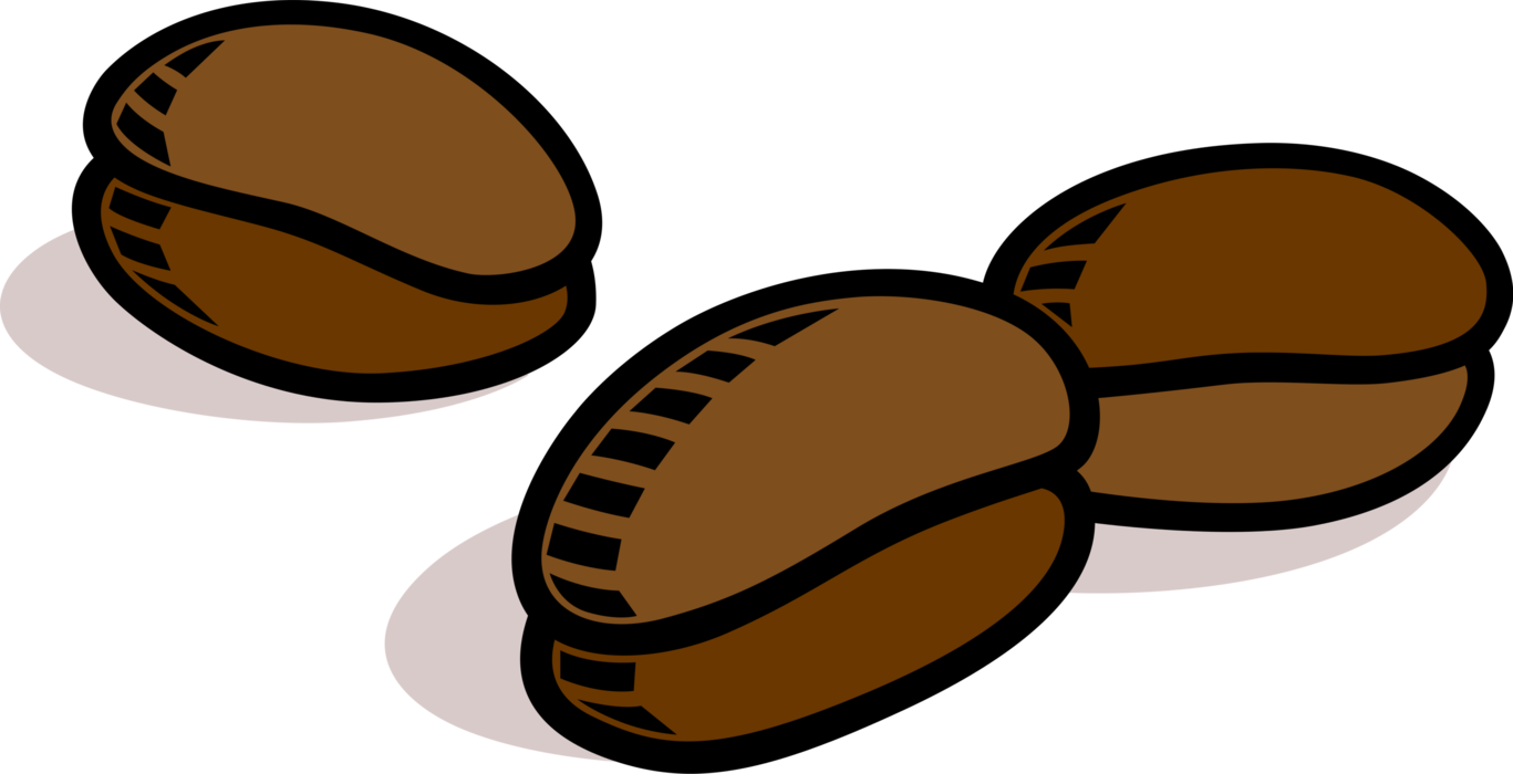 Vector Illustration Of Coffee Bean Seed Of The Coffee Clipart (1367x700), Png Download