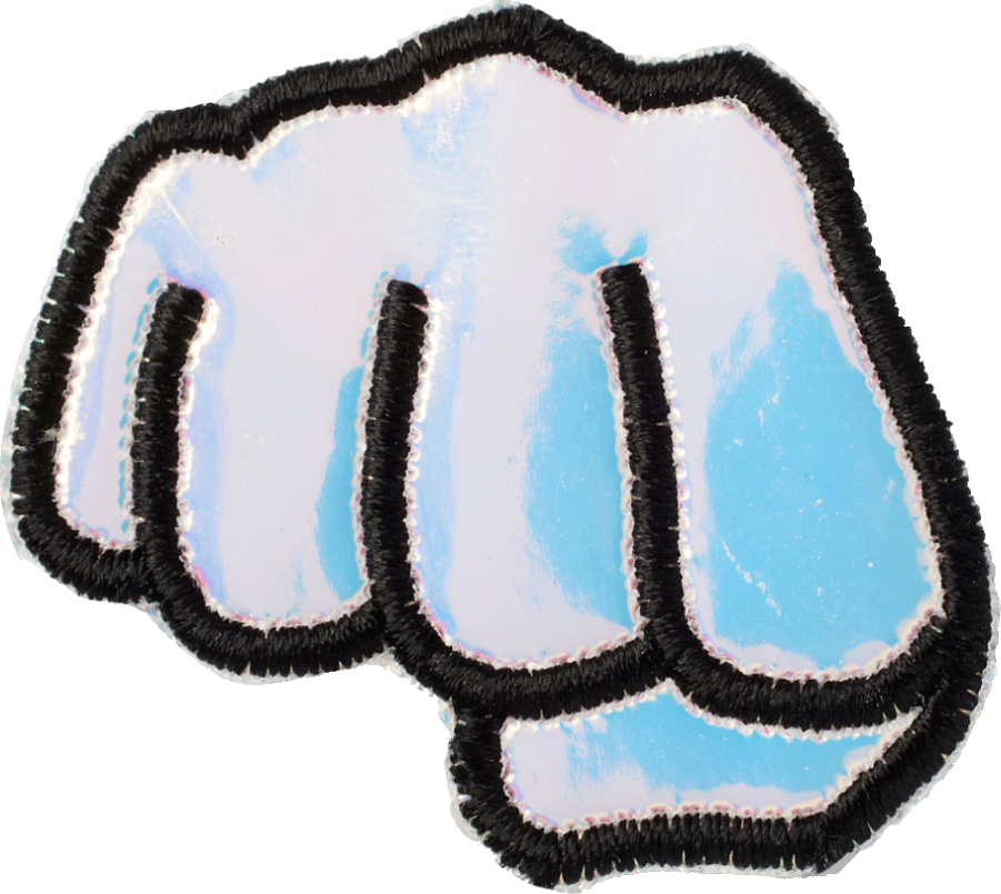 Puffy Iridescent Fist Patch Clipart (901x805), Png Download